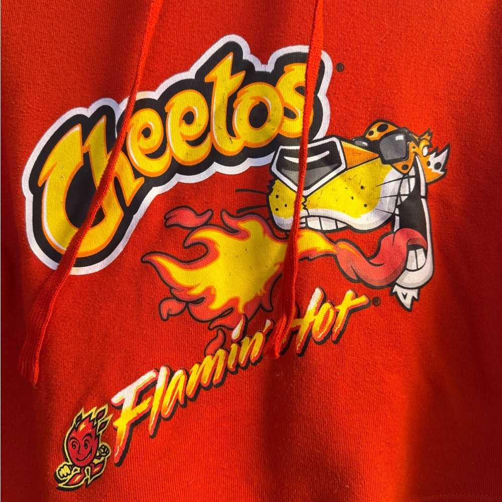 Cheetos Flammin’ Hot Cropped Pullover Hoodie Size Medium - Runs Small - Picture 2 of 6
